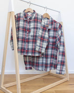 Bild in den Galerie-Viewer laden, Damen Morgenmantel Kimono rot kariert - Klüngelkram Indian Affairs