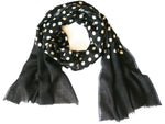 Bild in den Galerie-Viewer laden, Damenschal schwarz weiss Polkadots - Klüngelkram Indian Affairs