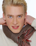 Bild in den Galerie-Viewer laden, Herrenschal Braun Gestreift - Klüngelkram Indian Affairs