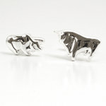 Bild in den Galerie-Viewer laden, Manschettenknöpfe Bulle & Bär, 925er Silber, individualisierbar - Silberwense - Klüngelkram Silberwense