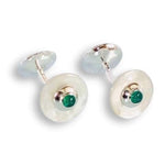 Bild in den Galerie-Viewer laden, Manschettenknöpfe HENRY Perlmutt und Onyx - Klüngelkram Maharani Jewels