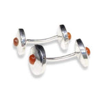 Bild in den Galerie-Viewer laden, Manschettenknöpfe VICTOR Karneol - Klüngelkram Maharani Jewels