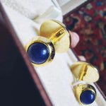 Bild in den Galerie-Viewer laden, Personalisierte Manschettenknöpfe - doppelseitig mit Stein - Klüngelkram Schmuckatelier Kart