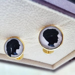 Bild in den Galerie-Viewer laden, Personalisierte Manschettenknöpfe - doppelseitig mit Stein - Klüngelkram Schmuckatelier Kart