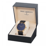 Bild in den Galerie-Viewer laden, Uhr Sailor Blue Lagoon Gold, Leder schwarz, diverse Modelle - Klüngelkram Paul Hewitt