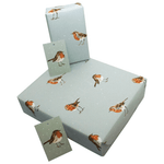 Bild in den Galerie-Viewer laden, Winter Robins blau, Weihnachts - / Geburtstag - / Geschenkverpackung, diverse Modelle - Rewrapped - Klüngelkram Rewrapped