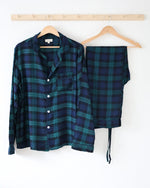 Bild in den Galerie-Viewer laden, Herren Pyjama blau kariert Flanell