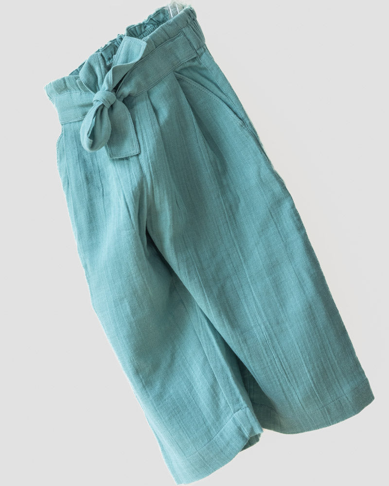 Unisex-Hose aus mintfarbigem Baumwoll-Musselin