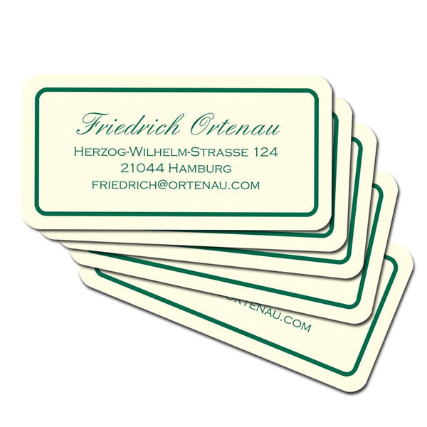 Adressaufkleber eckig - mit und ohne Rahmen, individualisierbar - Druckateur - Klüngelkram Druckateur