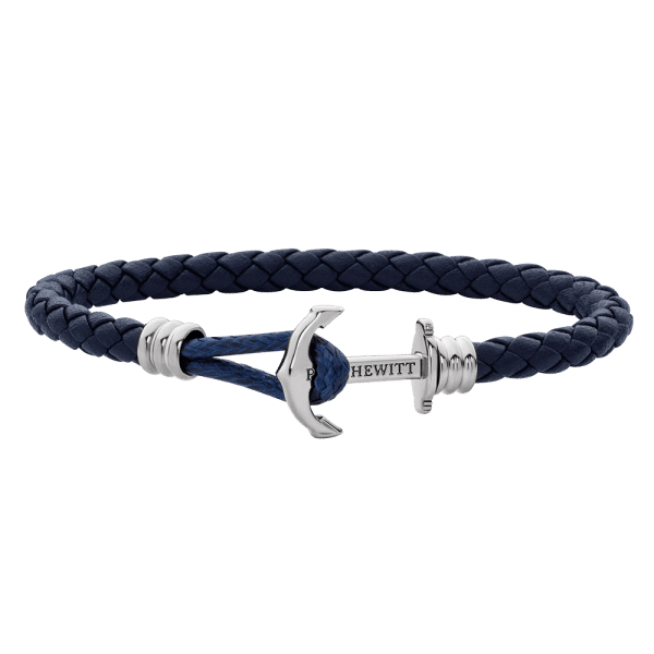 Ankerarmband Phrep Lite Silber Leder Marineblau, diverse Modelle - Klüngelkram Paul Hewitt