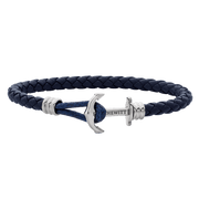 Ankerarmband Phrep Lite Silber Leder Marineblau, diverse Modelle - Klüngelkram Paul Hewitt