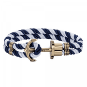 Ankerarmband Phrep Messing Nylon Marineblau Weiß, diverse Modelle - Klüngelkram Paul Hewitt