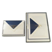 Crown Mill - Set, Briefkarten oder - Briefpapier mit Umschlägen, crème - blau, diverse Größen - Klüngelkram Druckateur