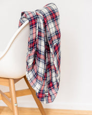 Damen Morgenmantel Kimono rot kariert - Klüngelkram Indian Affairs