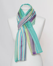 Damenschal blau grün Seide - Klüngelkram Indian Affairs