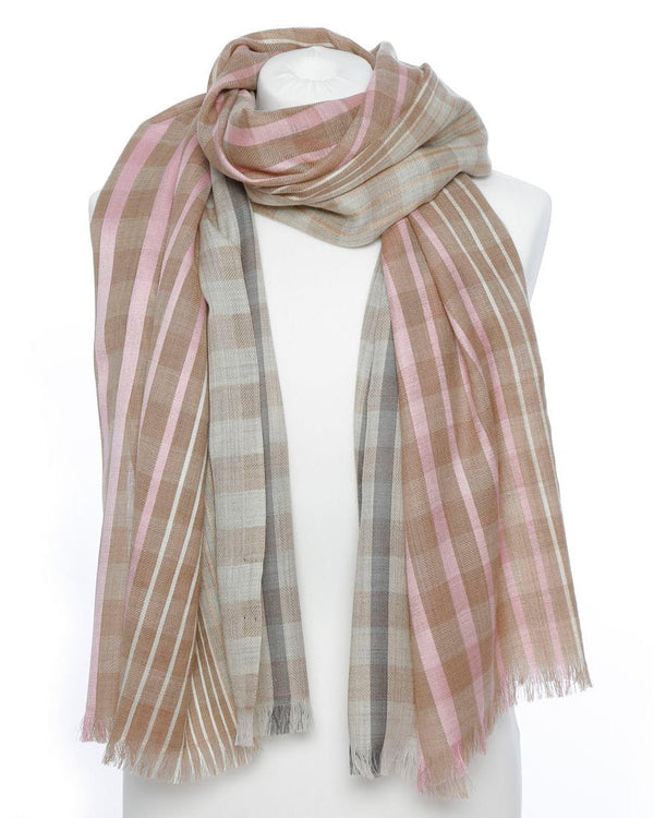 Damenschal pastell kariert - Klüngelkram Indian Affairs