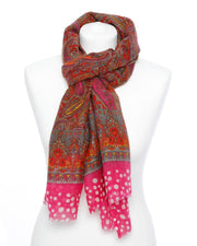Damenschal pink Polkadots - Klüngelkram Indian Affairs