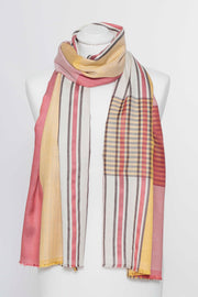 Damenschal rot gelb Seide - Klüngelkram Indian Affairs