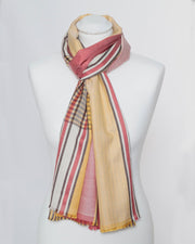 Damenschal rot gelb Seide - Klüngelkram Indian Affairs