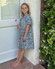 Festliches Mädchenkleid geblümt - Klüngelkram Indian Affairs