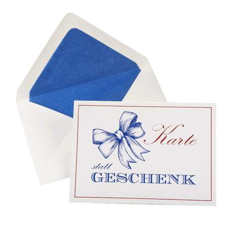 Grußkarte "Karte statt Geschenk" mit Umschlag - 5er Set - Druckateur - Klüngelkram Druckateur