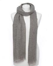 Herrenschal Grau Uni mit Kaschmir - Klüngelkram Indian Affairs