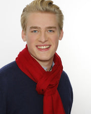 Herrenschal Wolle Rot Uni 100% Merinowolle - Klüngelkram Indian Affairs