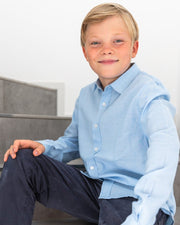 Jungen - Hemd blau einfarbig - Klüngelkram Indian Affairs