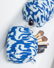 Kosmetiktaschen 3er Set Ikat blau - Klüngelkram Indian Affairs