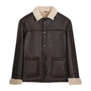 Ledermantel mit Shearling - Klüngelkram Etiql