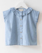 Mädchen Bluse blau ärmellos - Klüngelkram Indian Affairs