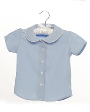 Mädchen - Bluse Blau Bubikragen - Klüngelkram Indian Affairs