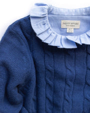 Mädchen Pullover dunkelblau Wolle - Klüngelkram Indian Affairs