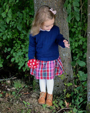 Mädchen Pullover dunkelblau Wolle - Klüngelkram Indian Affairs