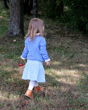 Mädchen Pullover Mittelblau Wolle - Klüngelkram Indian Affairs