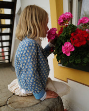 Mädchen Steppjacke blau gemustert - Klüngelkram Indian Affairs