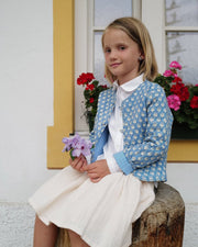 Mädchen Steppjacke blau gemustert - Klüngelkram Indian Affairs