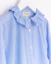 Mädchenbluse gestreift mit Volantkragen - Klüngelkram Indian Affairs