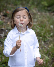 Mädchenbluse weiss Rundkragen - Klüngelkram Indian Affairs