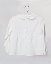 Mädchenbluse weiss Rüschenkragen - Klüngelkram Indian Affairs