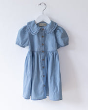 Mädchenkleid blau mit großem Kragen - Klüngelkram Indian Affairs