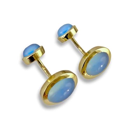 Manschettenknöpfe ALJOSCHA Blauer Onyx - Klüngelkram Maharani Jewels