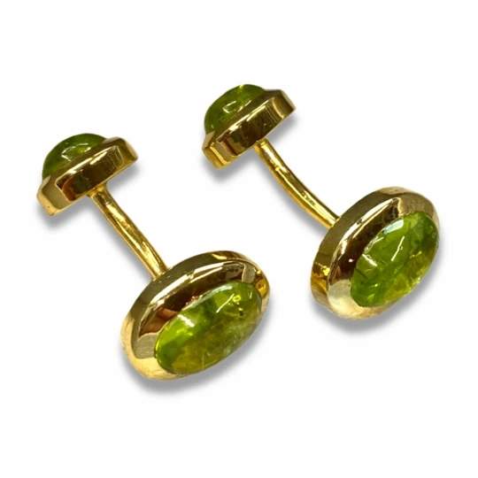 Manschettenknöpfe ALJOSCHA Peridot - Klüngelkram Maharani Jewels