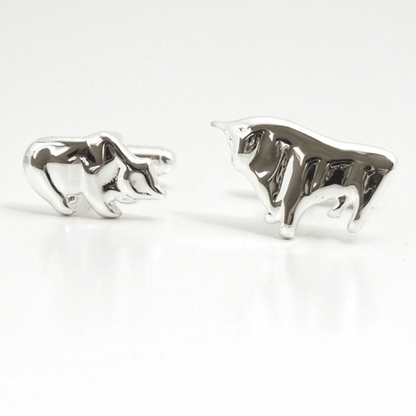 Manschettenknöpfe Bulle & Bär, 925er Silber, individualisierbar - Silberwense - Klüngelkram Silberwense