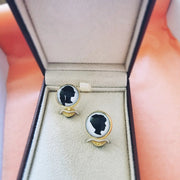 Personalisierte Manschettenknöpfe - doppelseitig mit Stein - Klüngelkram Schmuckatelier Kart