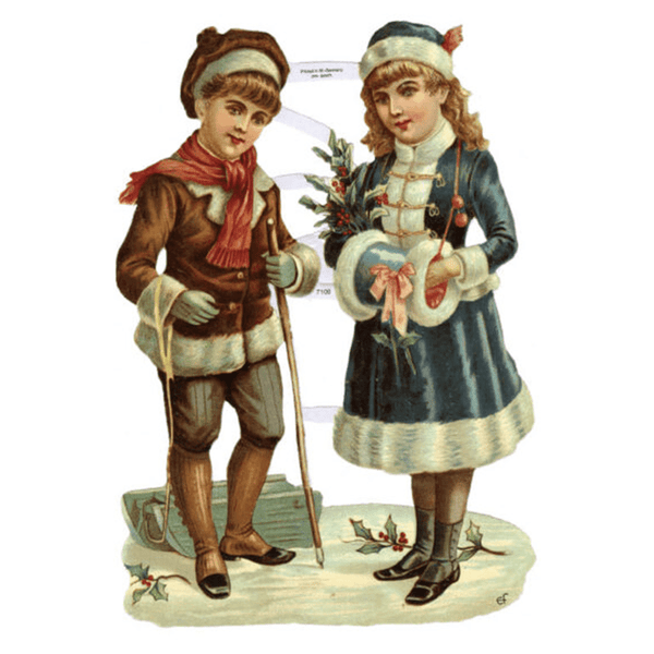 Poesiebild Winterkinder - Klüngelkram Dresdner Pappen