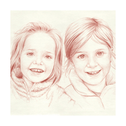 Portraitzeichnung in Rötelkreide - Klüngelkram Claudia Frisch