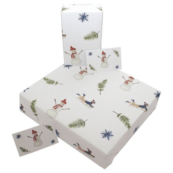 Schlitten und Schneemänner weiß, Weihnachts - / Geburtstag - / Geschenkverpackung, diverse Modelle - Klüngelkram Rewrapped