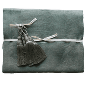 Tischdecke Leinen mit Quasten - Klüngelkram The Salonette