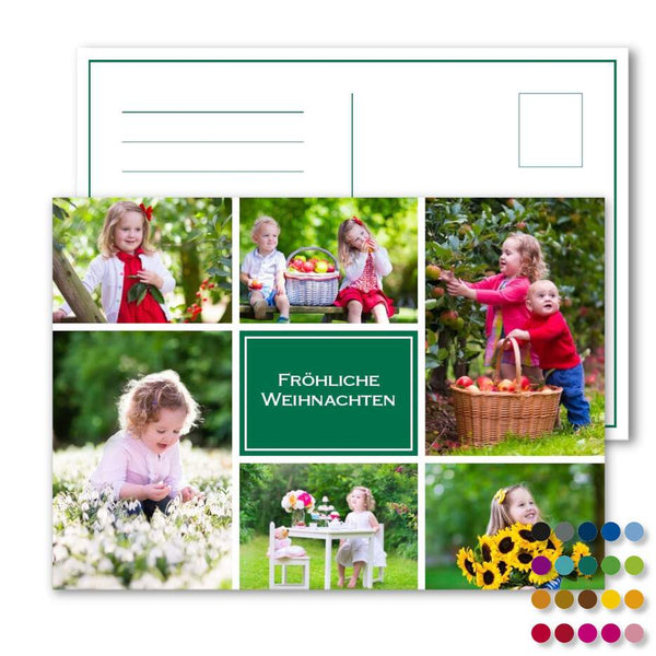Weihnachts - Postkarten Collage mit 6 Fotos  A6, individualisierbar - Druckateur - Klüngelkram Druckateur